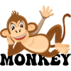 Cheerful Monkey Lounge Illustration