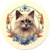 Burmese Cat Boho Elements, Cats