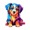 Hund Buntes Aquarell Cartoon Kawaii Tier