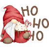 Weihnachtswichtel mit Schokotasse