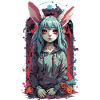 Goth Kemonomimi Bunny Anime Vaporwave Design