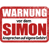 Simon Name Lustiges Warnschild