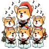 Corgi Carolers Christmas Singing Dog Choir Robes