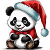Adorable Panda de Noël
