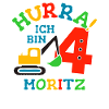 Name Moritz 4. Geburtstag Personalisiert