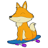 Fox Skater Skateboard Sport