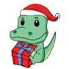 Crocodile with Santa hat