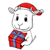Goat with Santa Hat - Christmas