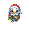 Christmas Fairy Lights Budgie