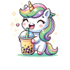 Kawaii Unicorns Bubble Tea Boba Unicorn