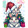 Festliche Osterhasen mit Weihnachtsmütze