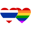 Thailand LGBT flag heart