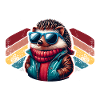 Hedgehog in summer with sunglasses
