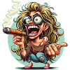 Crazy woman cigar