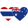 Thaïlande Australie Drapeau Coeur