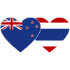 Nouvelle-Zélande Thaïlande drapeau coeur