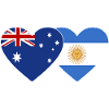 Australia Argentina flag heart