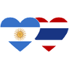 Argentine Thaïlande Drapeau Coeur