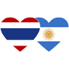 Coeur de drapeau Thaïlande Argentine