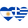 Argentine Grèce Drapeau Coeur