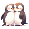 Pingouin Coeur Amour Mignon Câlin Pingouin Amour