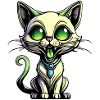 Cute Green Alien Cat