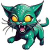 Green Alien Cat