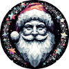 Weihnachtsmann Kopf in Kranz hell