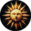 Polygon sun face gold