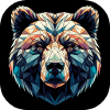 Bunter Bär in Polygon Design