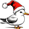 Weihnachts-Möwe mit Mütze