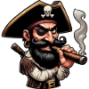 Cigare smoking pirate