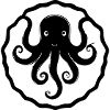 Octopus in cartoon stem