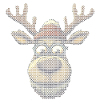 Reindeer with glasses in winter hat