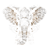 Elephant with African pattern no4