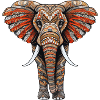 Elephant with African pattern no3
