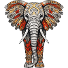 Elephant with African pattern no2