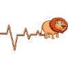 Lion Heartbeat Line Logo