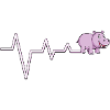 Pink Hippo Puls EKG-Grafik