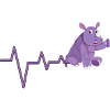 Purple Rhino Heartbeat Design