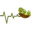 Cute Reptile Heartbeat Mascot