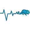Blue Chameleon Heartbeat Line