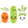 Humorous little vegan vegetables