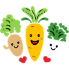 Humorous little vegan vegetables