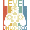 Level 58 Unlocked Funny Video Gamer 58Th Birthday