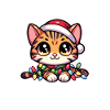 Weihnachten Lichterkette Bengalkatze