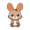 Kanin Söt Tecknad Kawaii Akvarell Djur Husdjur