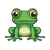 Rana Carino Cartone Animato Kawaii Acquerello Animale Animale Domestico