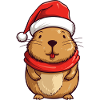 Capybara with Christmas hat