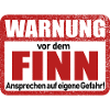 Finn Name Lustiges Warnschild